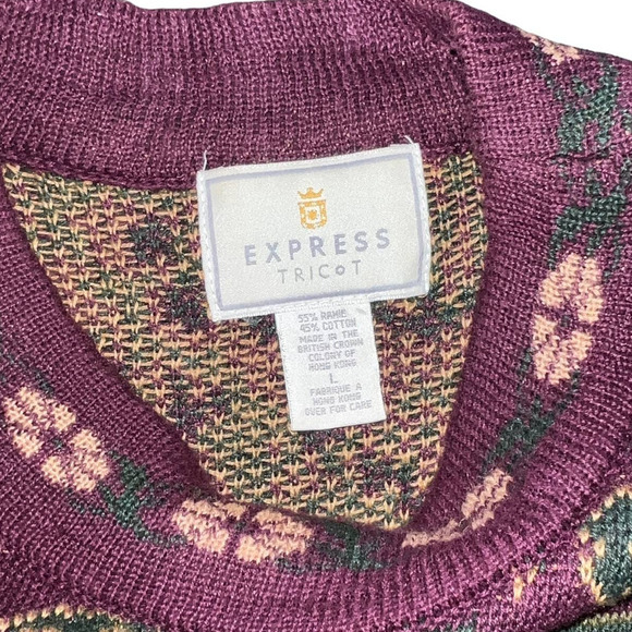 Express Tricot Vintage Size Large SET Mock Sweater Faux Wrap Skirt Boho Indie - Picture 12 of 14